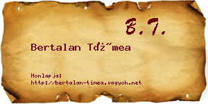 Bertalan Tímea névjegykártya